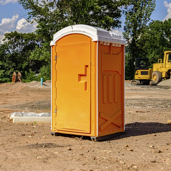 how often are the portable restrooms cleaned and serviced during a rental period in Marathon County